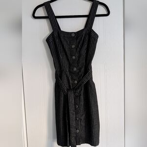 Hollister overall striped dress with pockets XS